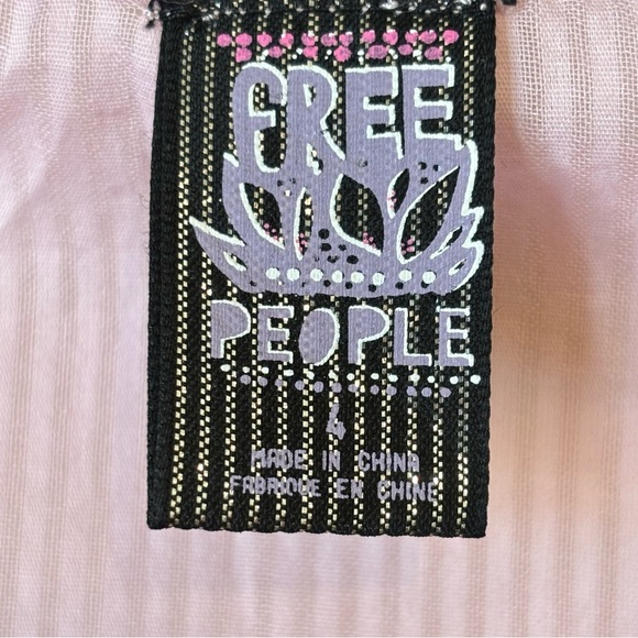 Free People Ombre Pink White Front Zipper Tank Top Fairycore Coquette Size 4 - Picture 7 of 11